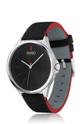 hugo boss watches black and red