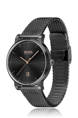 BOSS - Black-plated watch with black 