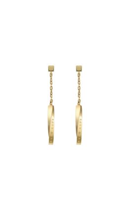 BOSS - Earrings with yellow-gold finish 