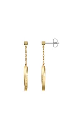 BOSS - Earrings with yellow-gold finish 