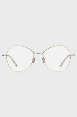 Angled optical frames in gold-effect titanium, Gold