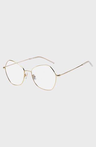 Angled optical frames in gold-effect titanium, Gold