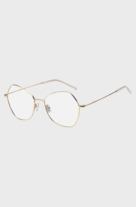 Angled optical frames in gold-effect titanium, Gold