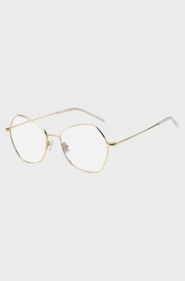 Angled optical frames in gold-effect titanium, Gold