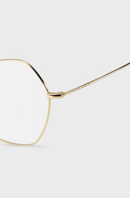 Angled optical frames in gold-effect titanium, Gold