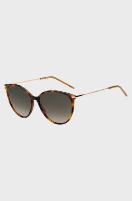 Havana-acetate sunglasses with brown shaded lenses, Brown Patterned