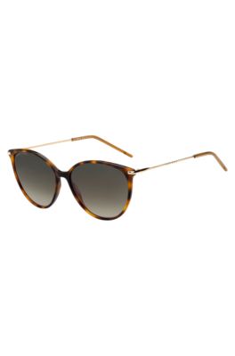 Havana-acetate sunglasses with brown shaded lenses, Brown Patterned