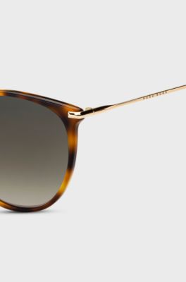 Havana-acetate sunglasses with brown shaded lenses, Brown Patterned