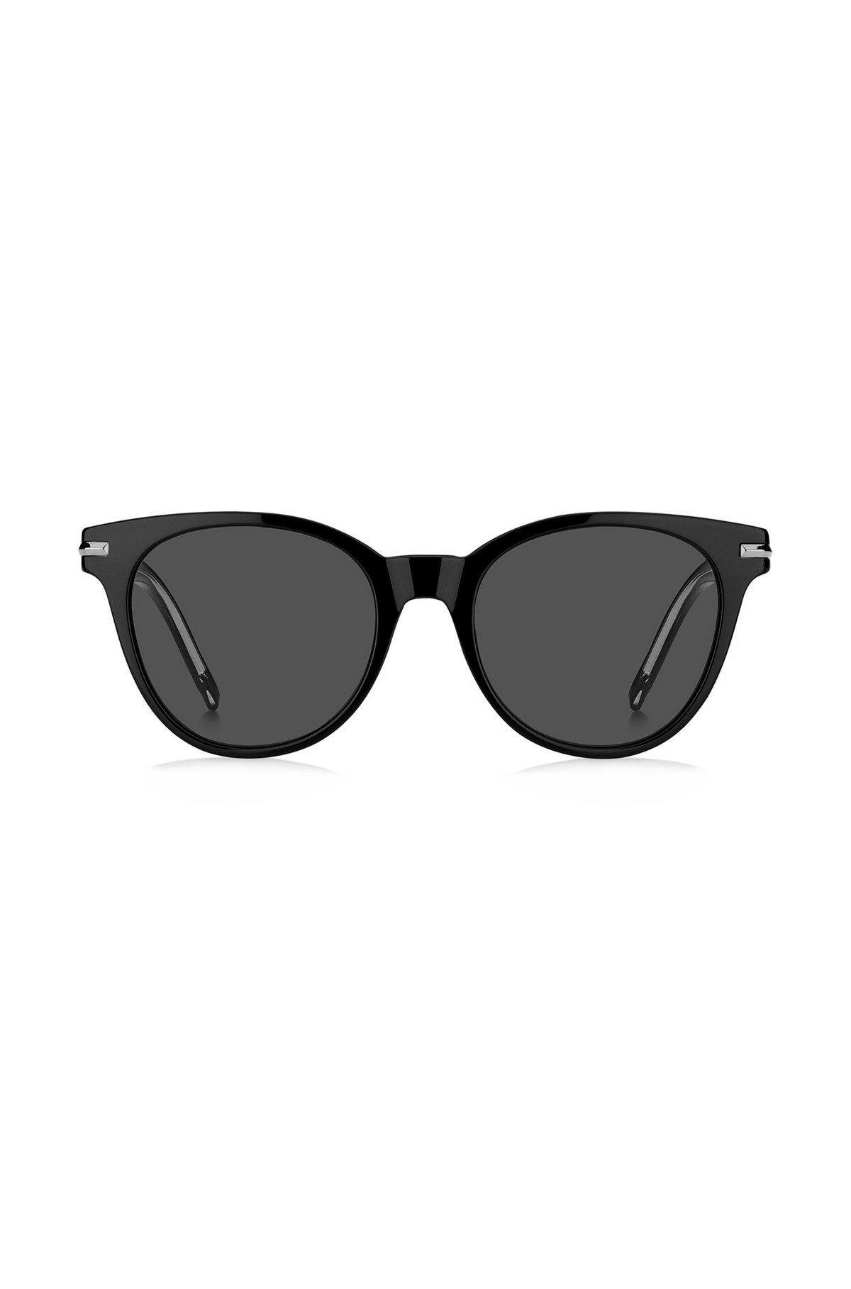 Black-acetate sunglasses with lasered logos, Black