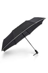 Pocket umbrella with grey border, Black