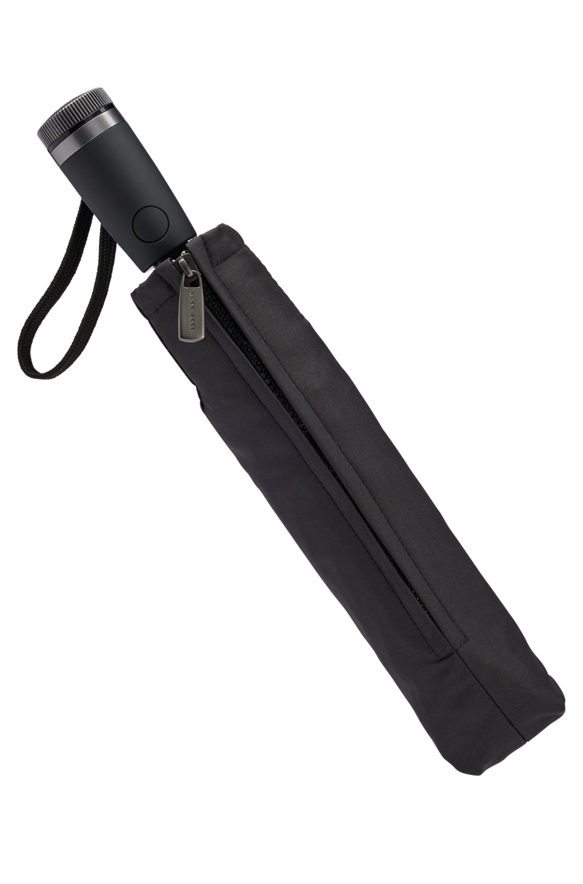 Parapluie de poche avec bords gris, Noir