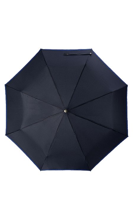Pocket umbrella with blue border, Dark Blue