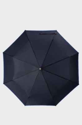 Automatic-opening pocket umbrella with blue contrast canopy edge, Dark Blue