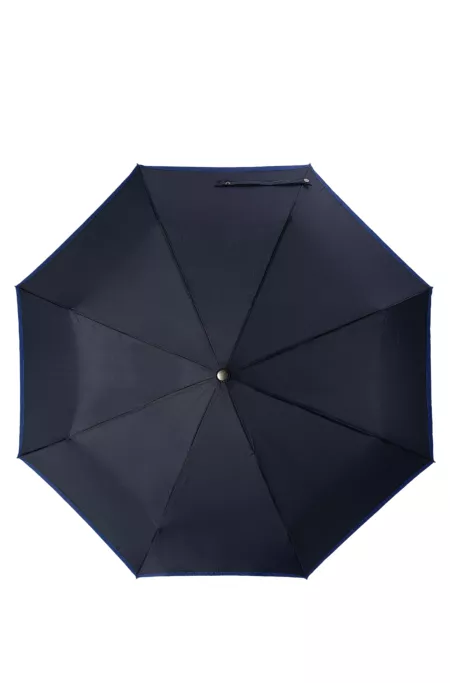 Automatic-opening pocket umbrella with blue contrast canopy edge