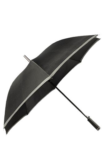 Зонт с контрастной окантовкой купола, Черный