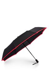 Parapluie de poche avec bords rouges, Noir