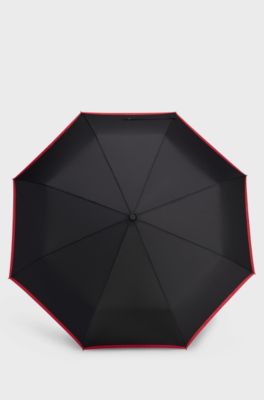Pocket umbrella with red border, Black