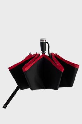 Pocket umbrella with red border, Black