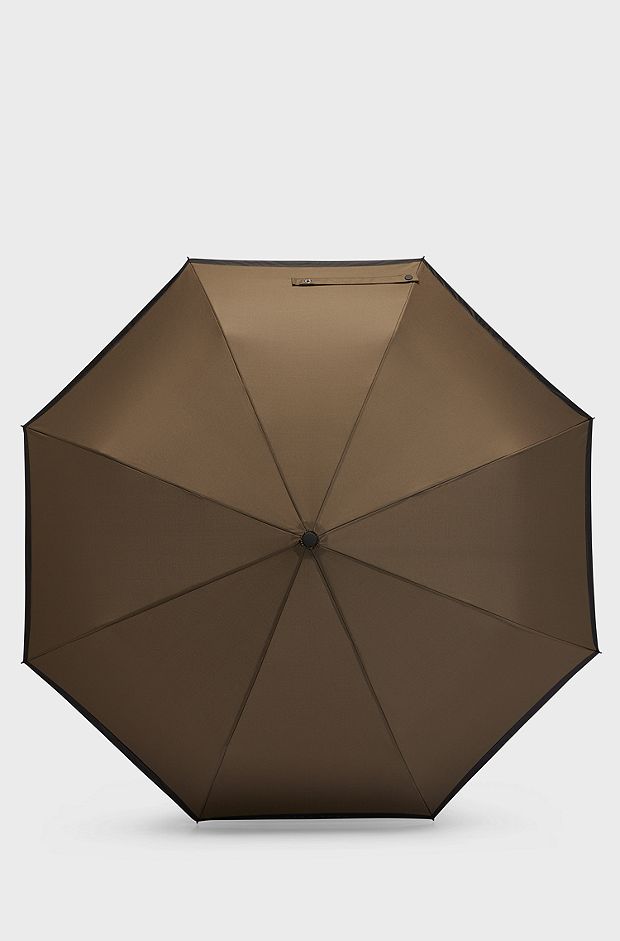 Khaki pocket umbrella with black border, Khaki