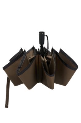 Khaki pocket umbrella with black border