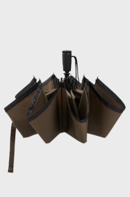 Khaki pocket umbrella with black border, Khaki