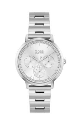 BOSS - Silver-effect three-hand watch 