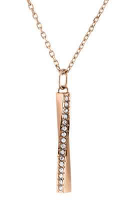 Collier &agrave; pendentif torsad&eacute; avec finition dor&eacute;e et cristaux, Couleur dor&eacute;e