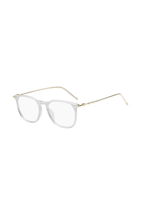 Absorbente estrategia Lubricar BOSS - Montura para gafas graduadas de acetato transparente con patillas  doradas