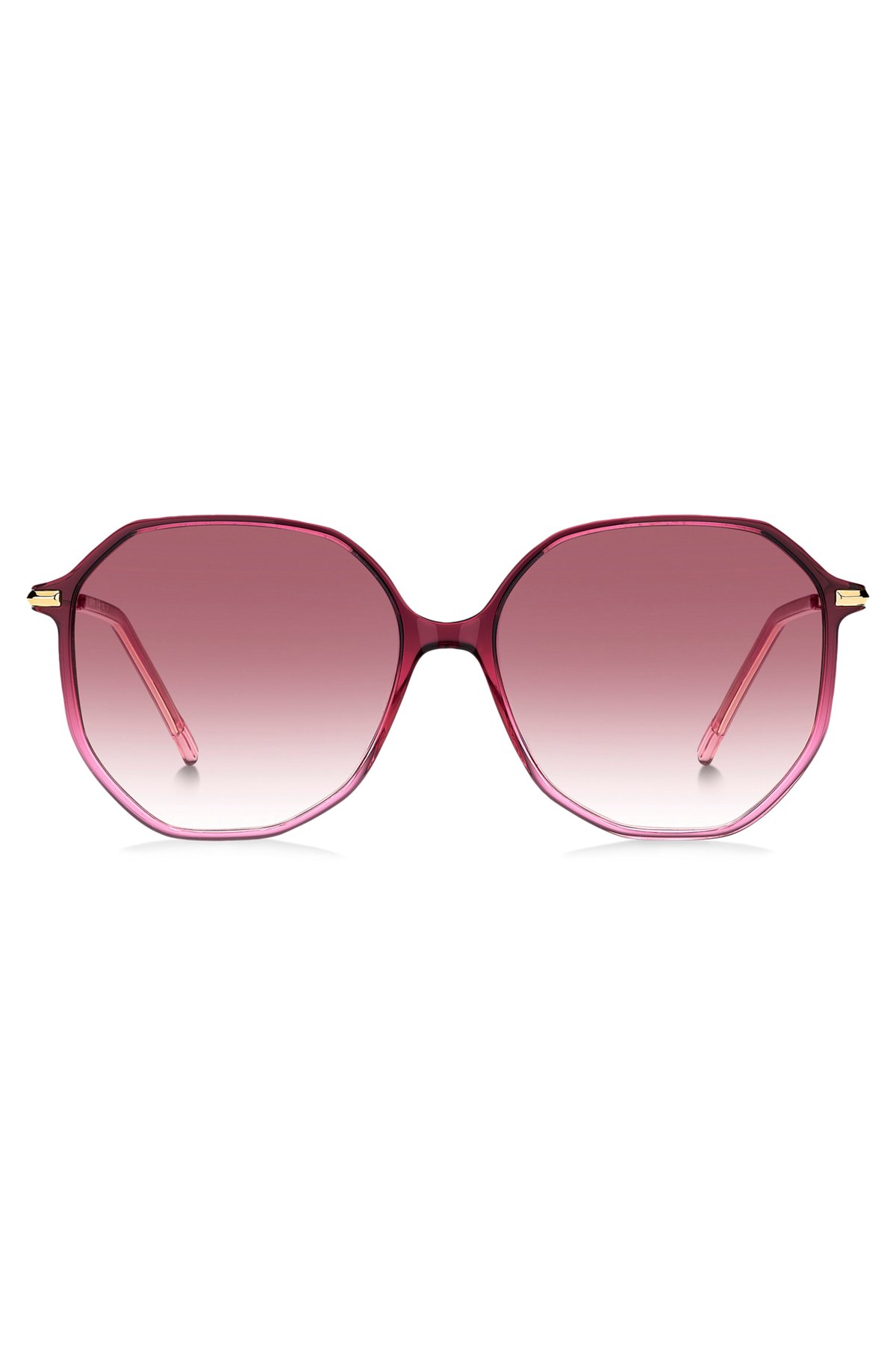 Sonnenbrille aus rosafarbenem Acetat mit Logo-Detail, Pink