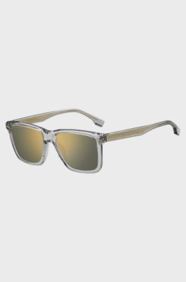 Clear-acetate sunglasses with gold-tone accents, Transparent