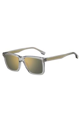 Clear-acetate sunglasses with gold-tone accents, Transparent