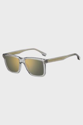 Clear-acetate sunglasses with gold-tone accents, Transparent