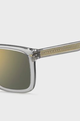 Clear-acetate sunglasses with gold-tone accents, Transparent