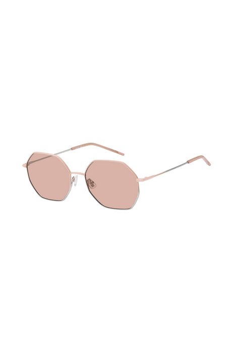 Sonnenbrille mit röhrenförmigen Bügeln und Farbverlauf in Rosa-Silber, Assorted-Pre-Pack