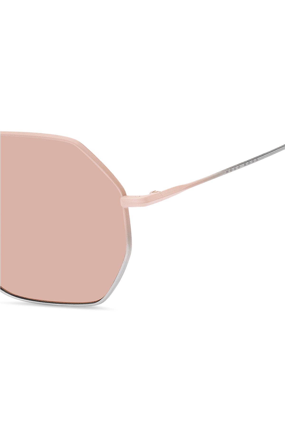 Tubular-temple sunglasses with pink-silver gradients, Pink