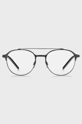 Black-steel optical frames with red line, Black