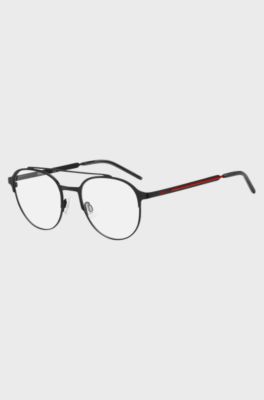 Black-steel optical frames with red line, Black