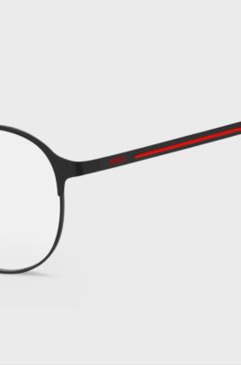 Black-steel optical frames with red line, Black