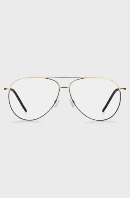 Titanium optical frames with ombr&eacute; detail, Black Patterned