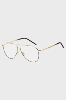 Titanium optical frames with ombr&eacute; detail, Black Patterned