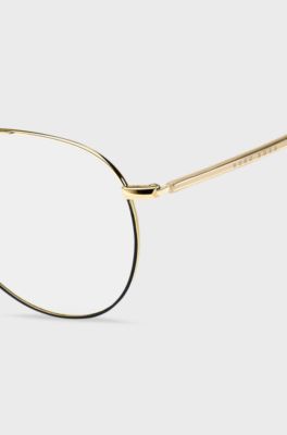 Titanium optical frames with ombr&eacute; detail, Black Patterned