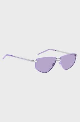 Double-bridge sunglasses with purple frames, Purple
