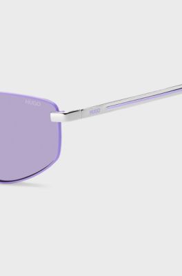 Double-bridge sunglasses with purple frames, Purple