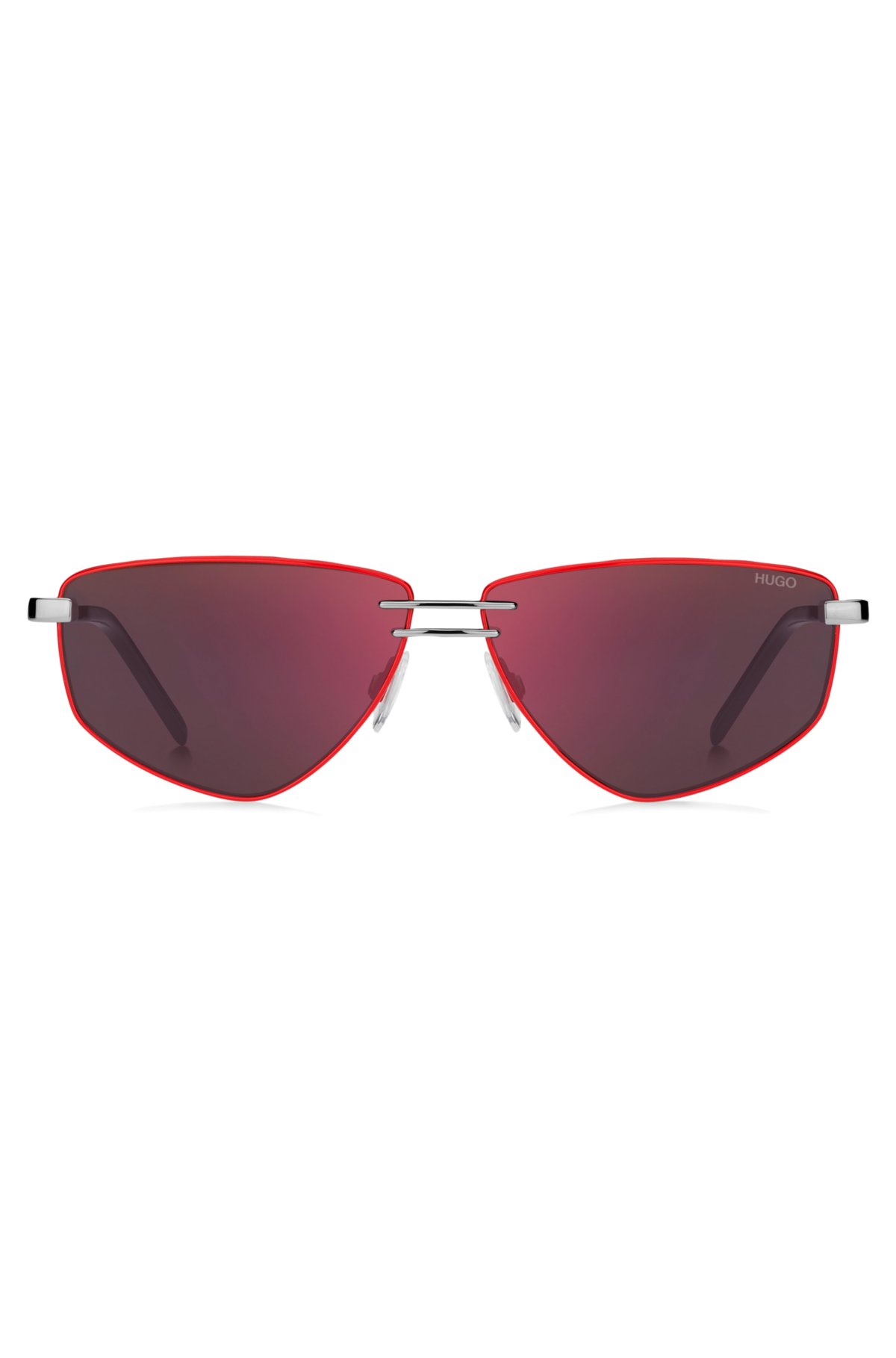 HUGO - Solbriller med rødt stel og bro