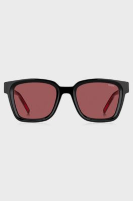 Acetate sunglasses in black and red, Black