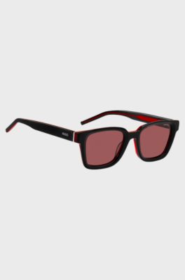 Acetate sunglasses in black and red, Black