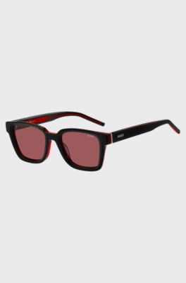 Acetate sunglasses in black and red, Black