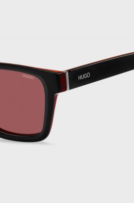 Acetate sunglasses in black and red, Black