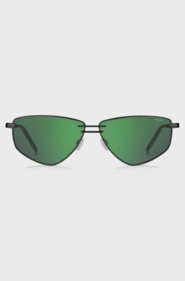 Double-bridge sunglasses with green lenses, Green