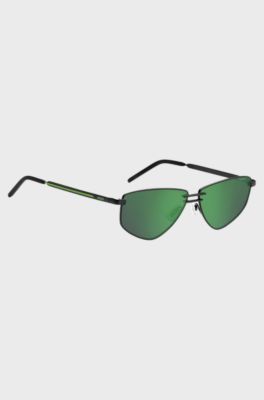 Double-bridge sunglasses with green lenses, Green